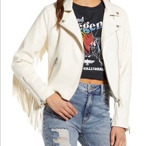 ISO Vigoss Fringe Faux Leather Jacket